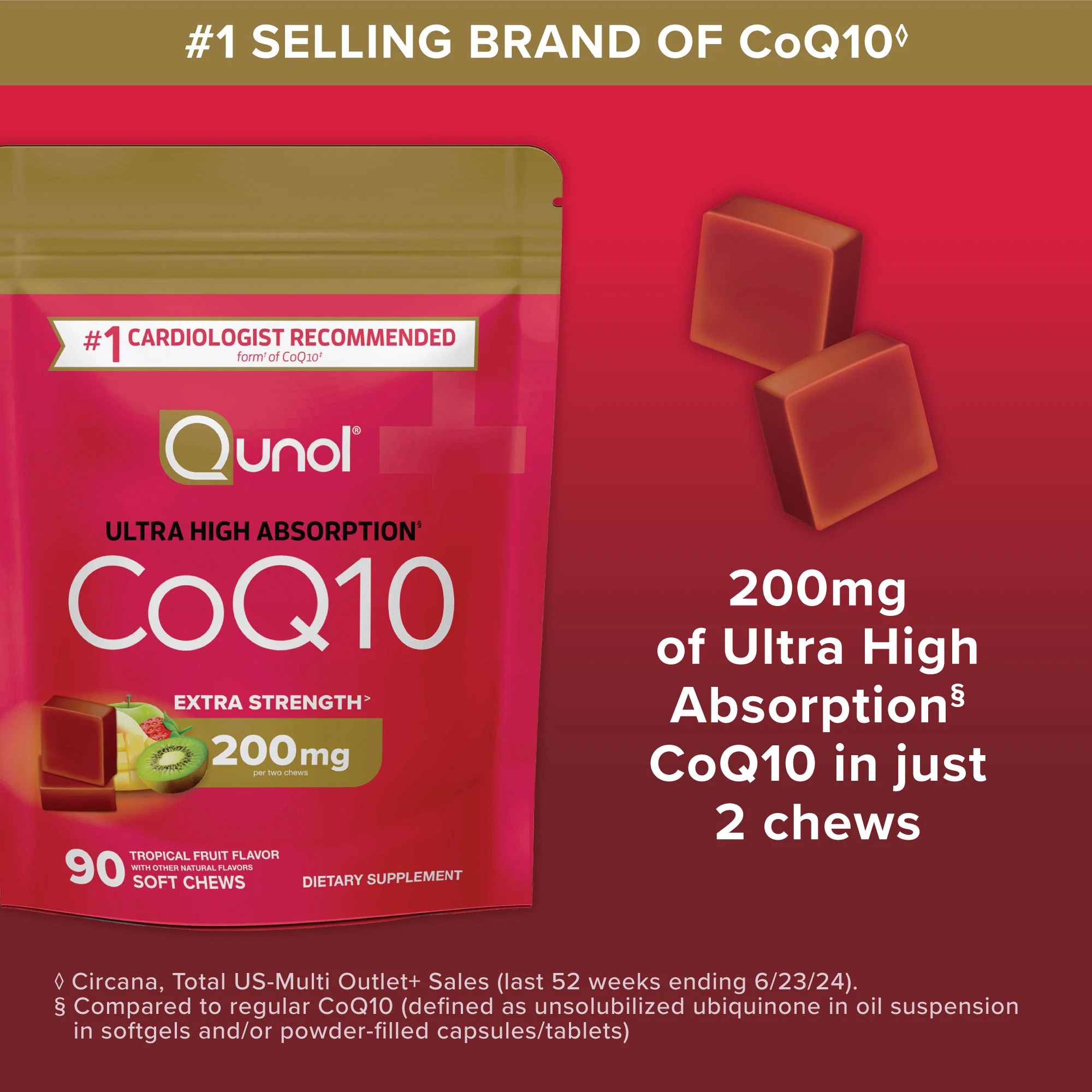 CoQ10 Chews, 200mg, Tropical Fruit Flavor - Image 6