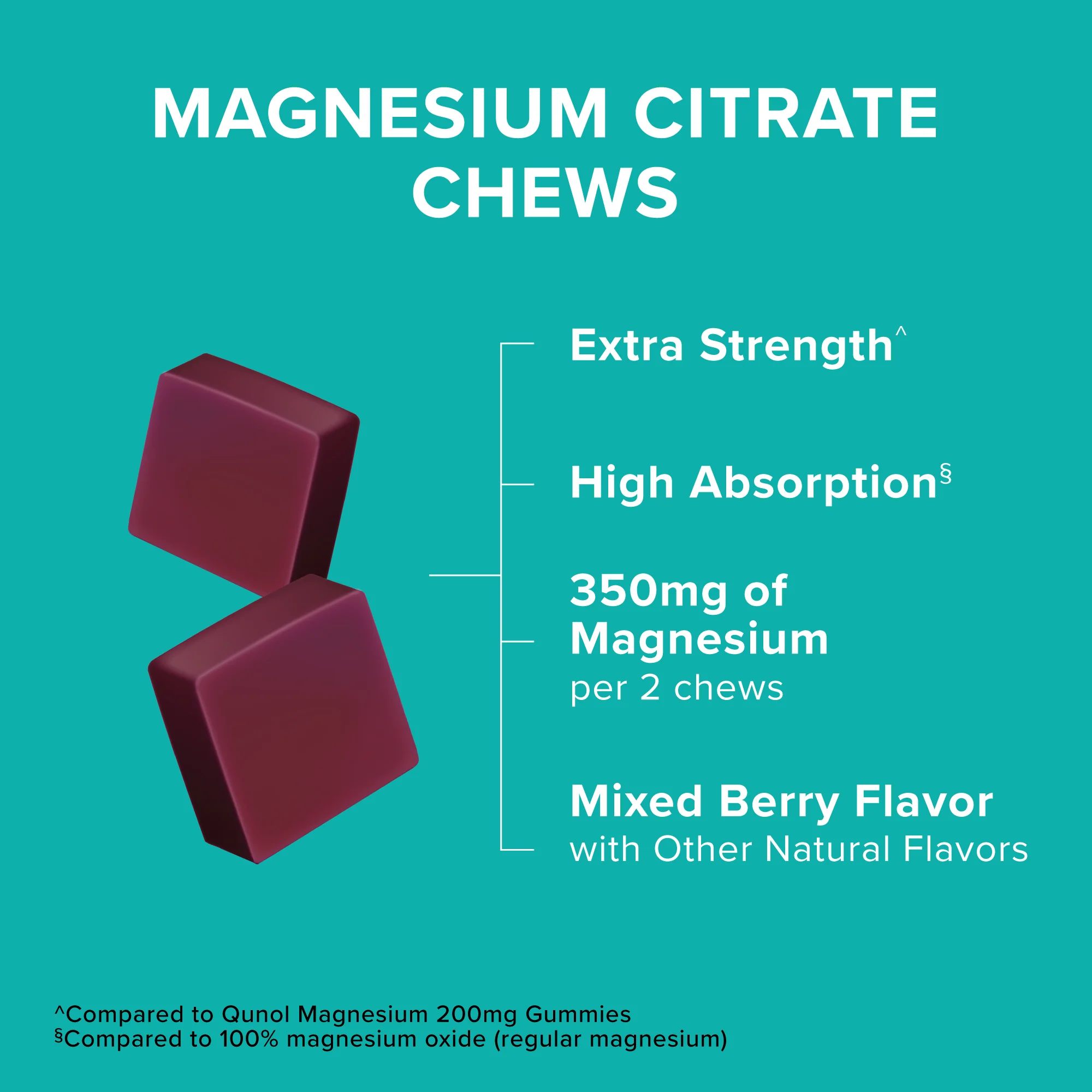 Magnesium Citrate Soft Chews, Extra Strength 350mg, Berry Flavor - Image 4