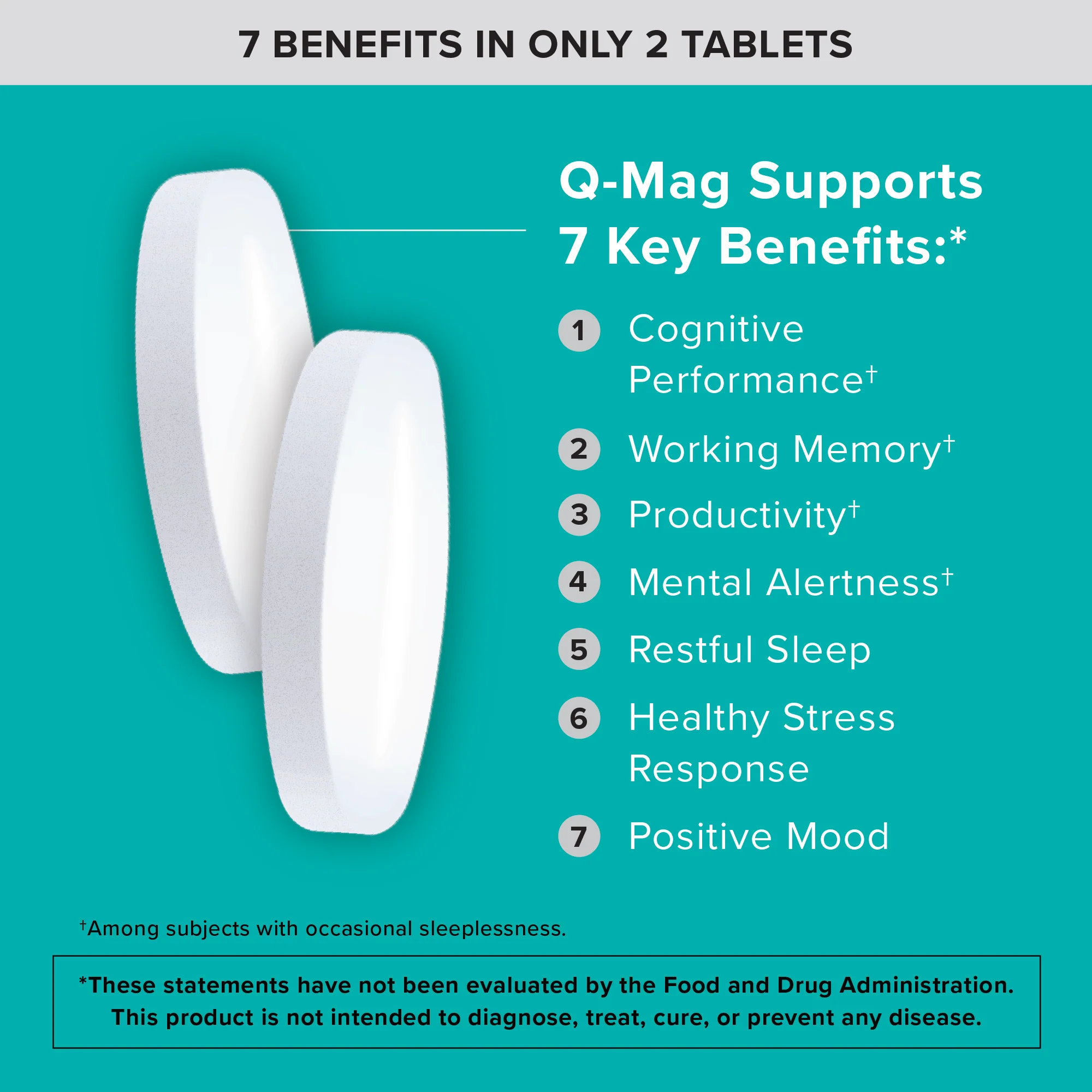 Q-Mag Magnesium L-Threonate Tablets, 2000mg - Image 4