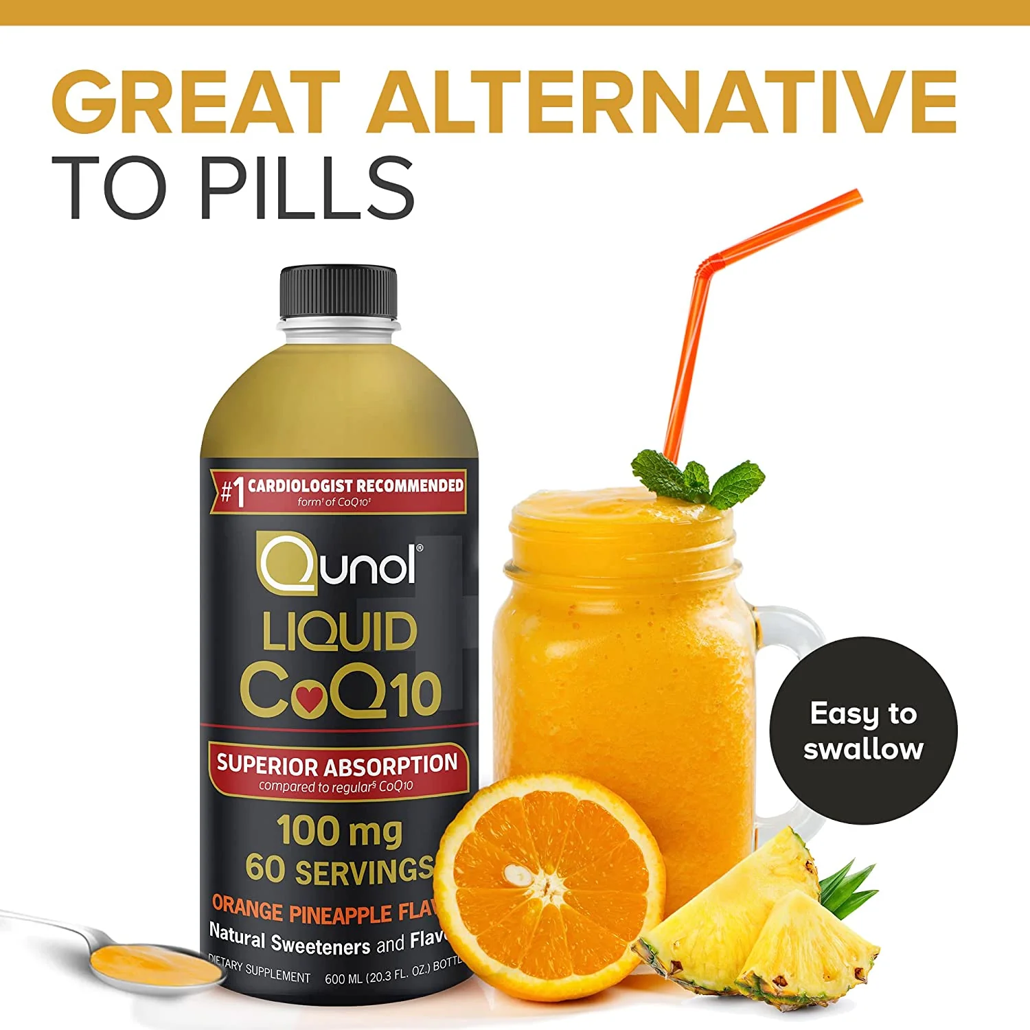 Liquid CoQ10, 100mg, Orange Pineapple Flavor - Image 3