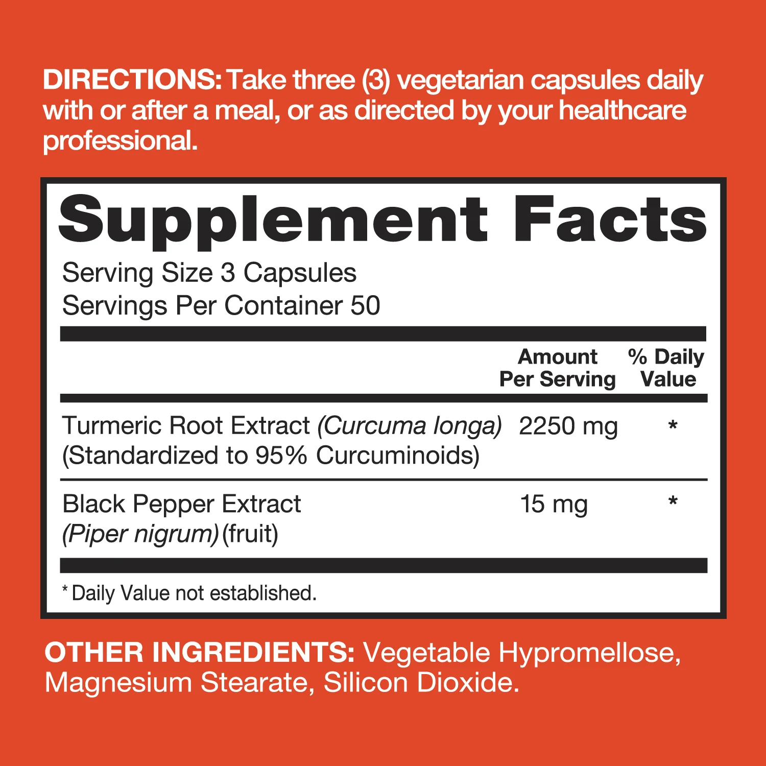 Turmeric Curcumin with Black Pepper Capsules, 2250 mg - Image 7