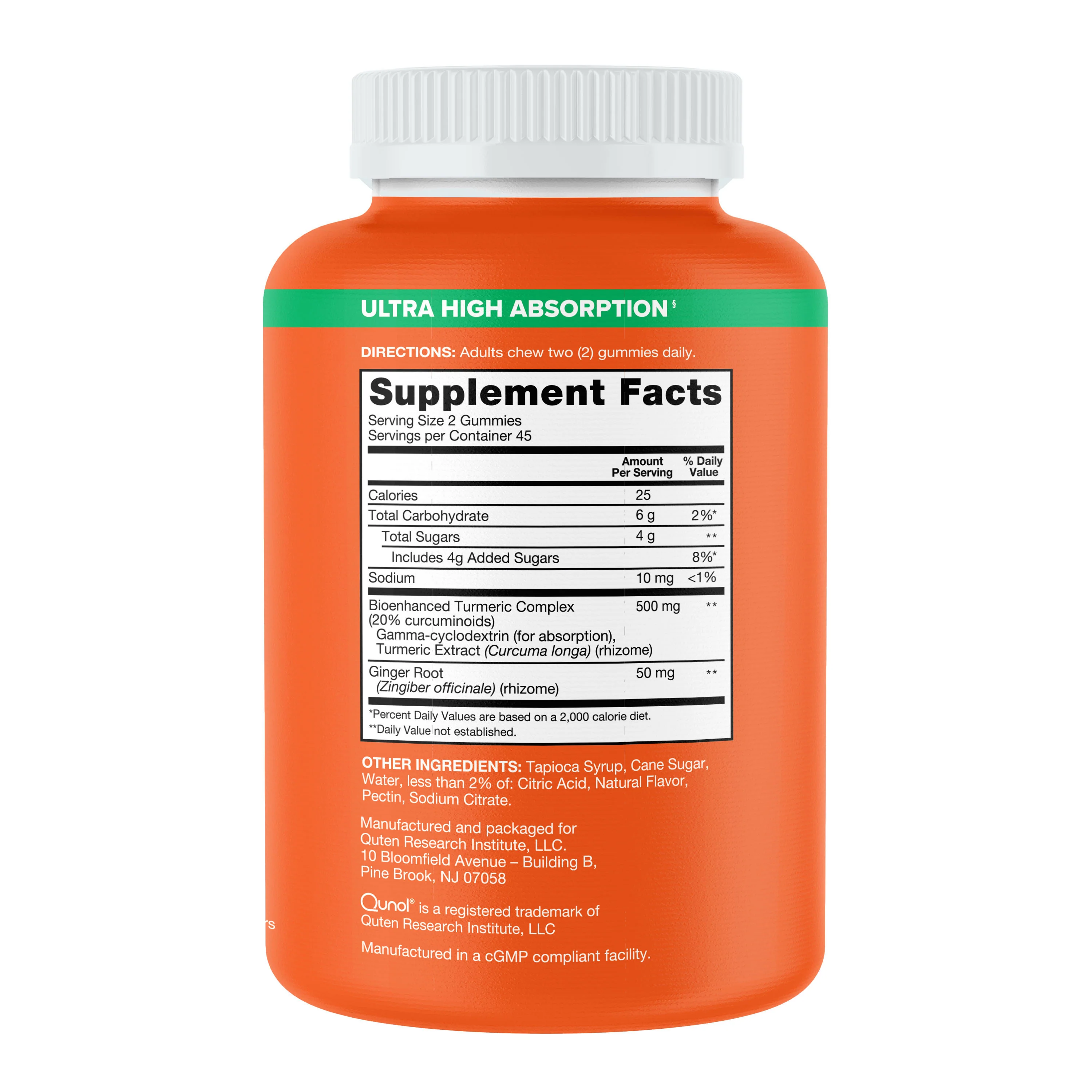 Turmeric + Ginger Gummies, 550mg, Tangerine Flavor - Image 8