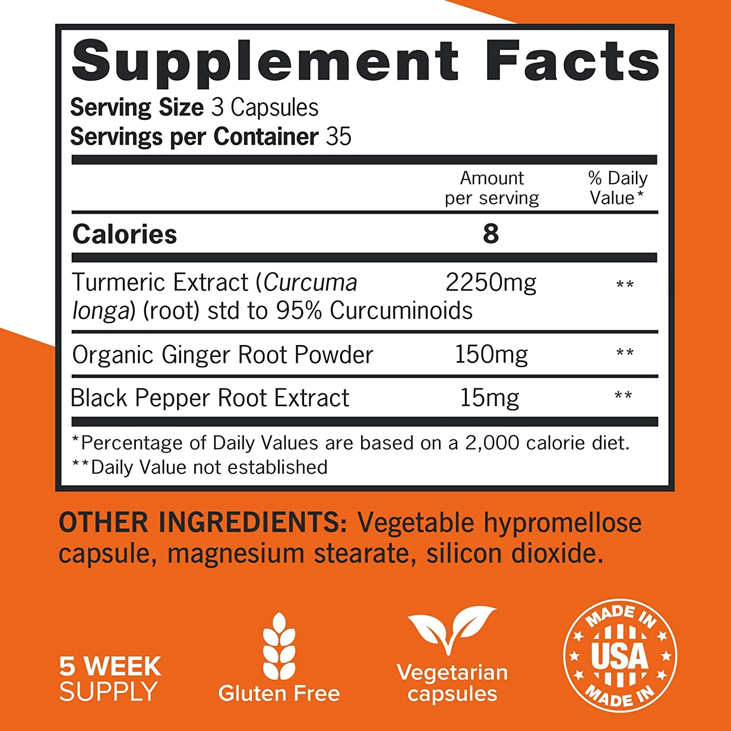 Turmeric + Ginger Capsules 2400mg - Image 3